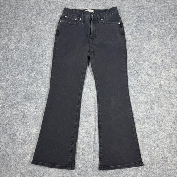 Madewell Mid Rise Kick Out Classic Black Jeans Stretchy Size 27 - Picture 3 of 14
